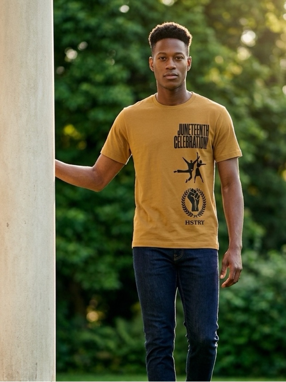 NWT HSTRY By NAS Unisex Brown Graphic Short Sleeve Tee Juneteenth Size XL